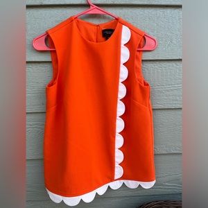 70s style shirt orange scalloped shirt